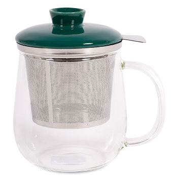 TEEGLAS MIT METALLFILTER UND KERAMIKDECKEL GRÜN
